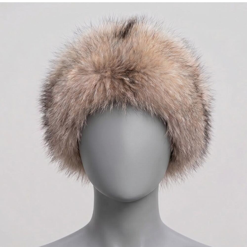 Volshebnitsa Maria Silver Fox Fur Headband Ear Warmer